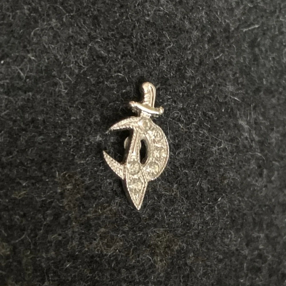 Vintage sterling crystal scimitar Shriner pin - Picture 5 of 7